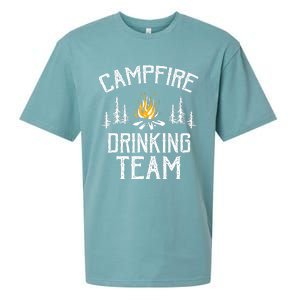 Campfire Drinking Team Camping Lovers Camper Sueded Cloud Jersey T-Shirt