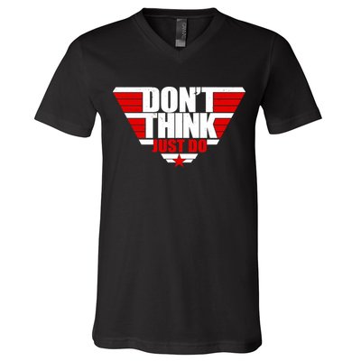 Cool Don't Think Just Do Logo V-Neck T-Shirt