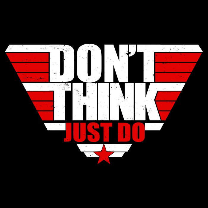 Cool Don't Think Just Do Logo Flat Bill Trucker Hat