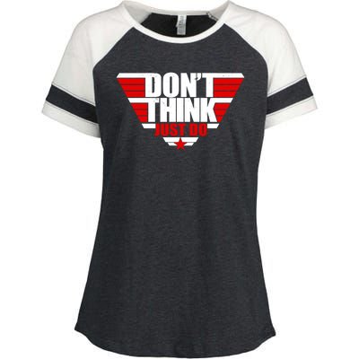 Cool Don't Think Just Do Logo Enza Ladies Jersey Colorblock Tee