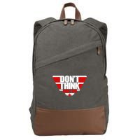 Cool Don't Think Just Do Logo Cotton Canvas Backpack