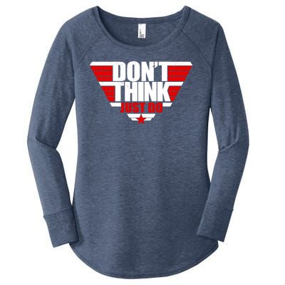 Cool Don't Think Just Do Logo Women's Perfect Tri Tunic Long Sleeve Shirt