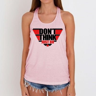 Cool Don't Think Just Do Logo Women's Knotted Racerback Tank