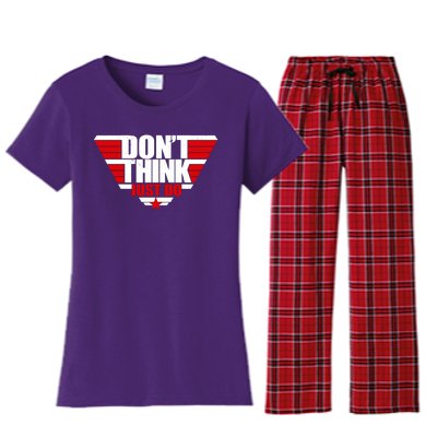 Cool Don't Think Just Do Logo Women's Flannel Pajama Set