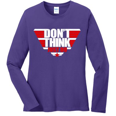 Cool Don't Think Just Do Logo Ladies Long Sleeve Shirt