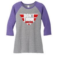 Cool Don't Think Just Do Logo Women's Tri-Blend 3/4-Sleeve Raglan Shirt