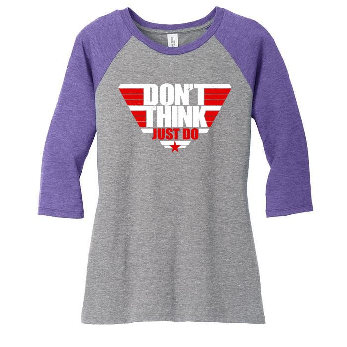 Cool Don't Think Just Do Logo Women's Tri-Blend 3/4-Sleeve Raglan Shirt