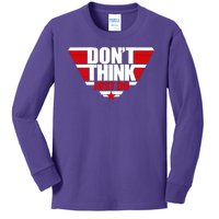 Cool Don't Think Just Do Logo Kids Long Sleeve Shirt