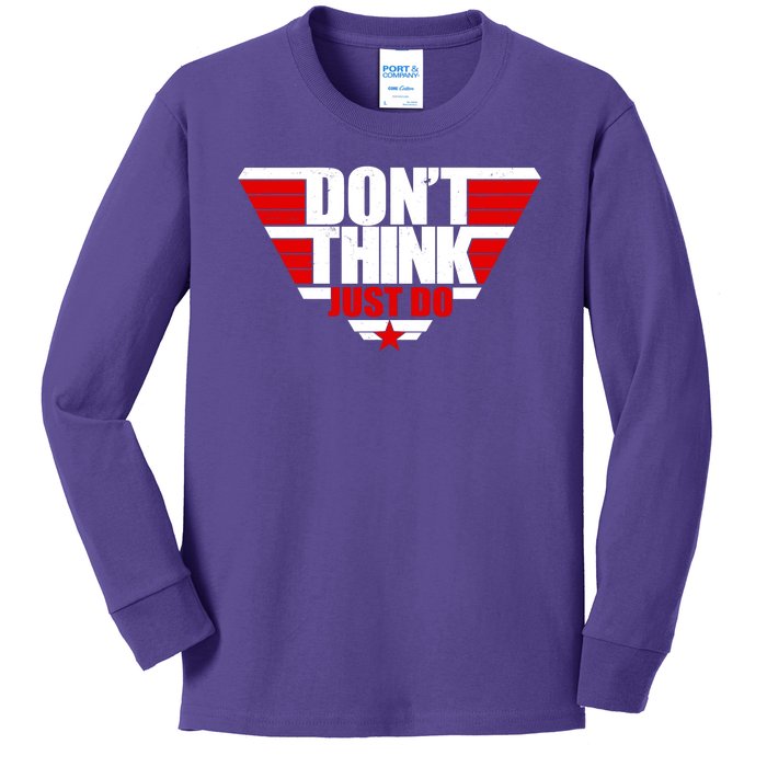 Cool Don't Think Just Do Logo Kids Long Sleeve Shirt