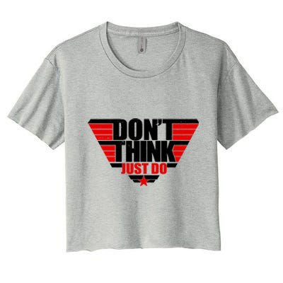 Cool Don't Think Just Do Logo Women's Crop Top Tee