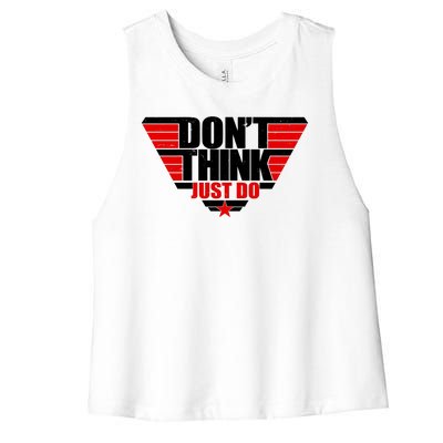 Cool Don't Think Just Do Logo Women's Racerback Cropped Tank