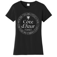 Cote DAzur Towns For French Riviera Mediterranean Travelers Women's T-Shirt