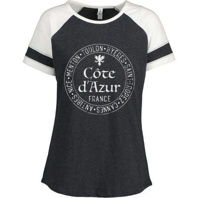 Cote DAzur Towns For French Riviera Mediterranean Travelers Enza Ladies Jersey Colorblock Tee