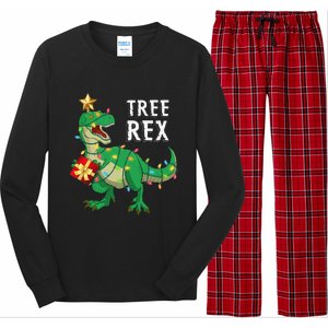 Christmas Dinosaur Tree Rex Pajamas Funny Xmas Gifts Long Sleeve Pajama Set