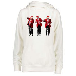 Christmas Donald Trump President 2024 Dancing Funny Santa Womens Funnel Neck Pullover Hood