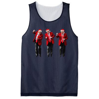 Christmas Donald Trump President 2024 Dancing Funny Santa Mesh Reversible Basketball Jersey Tank