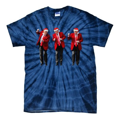 Christmas Donald Trump President 2024 Dancing Funny Santa Tie-Dye T-Shirt