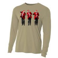 Christmas Donald Trump President 2024 Dancing Funny Santa Cooling Performance Long Sleeve Crew