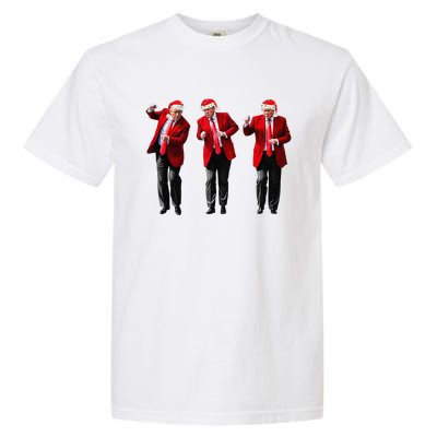 Christmas Donald Trump President 2024 Dancing Funny Santa Garment-Dyed Heavyweight T-Shirt