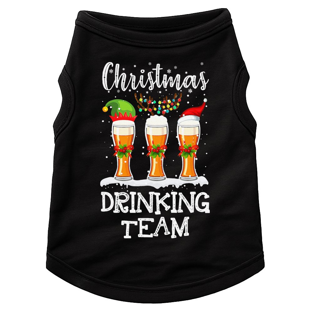 Christmas Drinking Team Holiday Season Xmas Beer Lover Doggie Tank