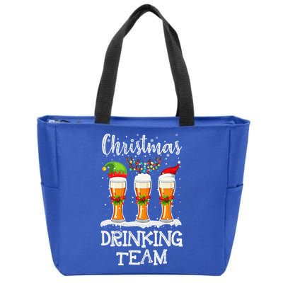 Christmas Drinking Team Holiday Season Xmas Beer Lover Zip Tote Bag