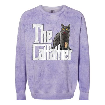 Cat Dad The Catfather Crazy Cat Father Kitty Daddy Colorblast Crewneck Sweatshirt