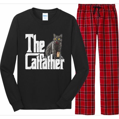 Cat Dad The Catfather Crazy Cat Father Kitty Daddy Long Sleeve Pajama Set