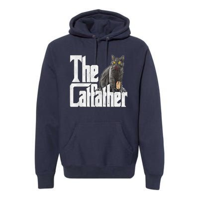 Cat Dad The Catfather Crazy Cat Father Kitty Daddy Premium Hoodie