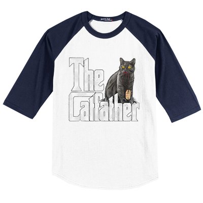 Cat Dad The Catfather Crazy Cat Father Kitty Daddy Baseball Sleeve Shirt