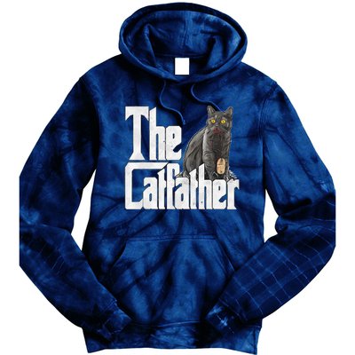 Cat Dad The Catfather Crazy Cat Father Kitty Daddy Tie Dye Hoodie