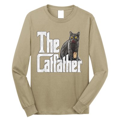 Cat Dad The Catfather Crazy Cat Father Kitty Daddy Long Sleeve Shirt