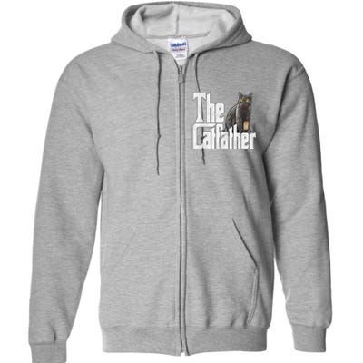 Cat Dad The Catfather Crazy Cat Father Kitty Daddy Full Zip Hoodie