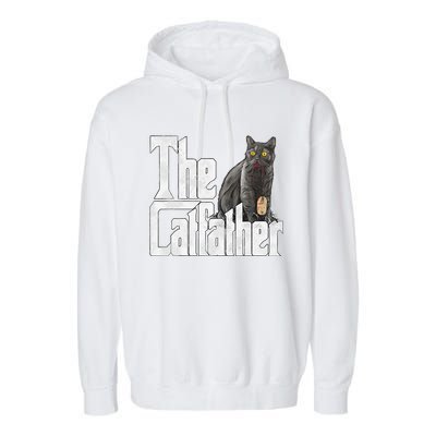 Cat Dad The Catfather Crazy Cat Father Kitty Daddy Garment-Dyed Fleece Hoodie