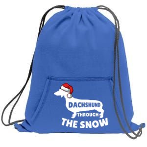 Christmas Dashing Through The Snow Dachshund Gift Cute Gift Sweatshirt Cinch Pack Bag