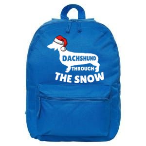 Christmas Dashing Through The Snow Dachshund Gift Cute Gift 16 in Basic Backpack