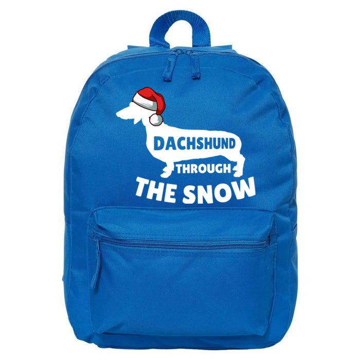 Christmas Dashing Through The Snow Dachshund Gift Cute Gift 16 in Basic Backpack