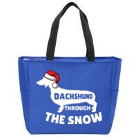 Christmas Dashing Through The Snow Dachshund Gift Cute Gift Zip Tote Bag