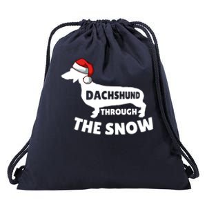 Christmas Dashing Through The Snow Dachshund Gift Cute Gift Drawstring Bag