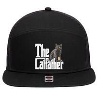 Cat Dad The Catfather Crazy Cat Father Kitty Daddy 7 Panel Mesh Trucker Snapback Hat