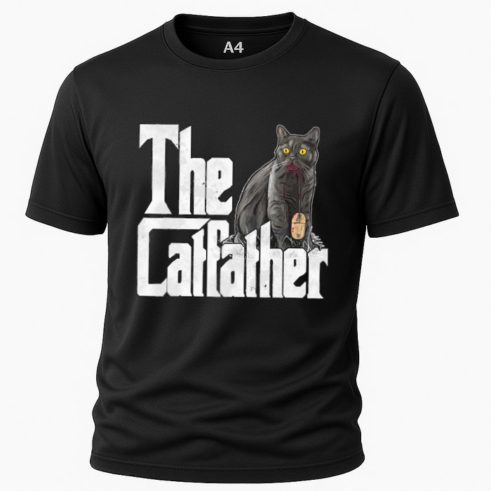 Cat Dad The Catfather Crazy Cat Father Kitty Daddy Cooling Performance Crew T-Shirt