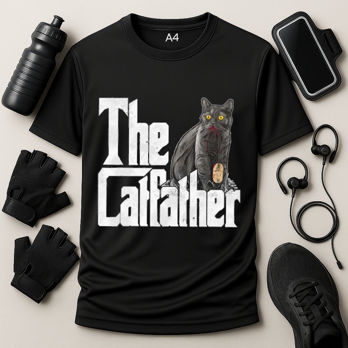Cat Dad The Catfather Crazy Cat Father Kitty Daddy Cooling Performance Crew T-Shirt
