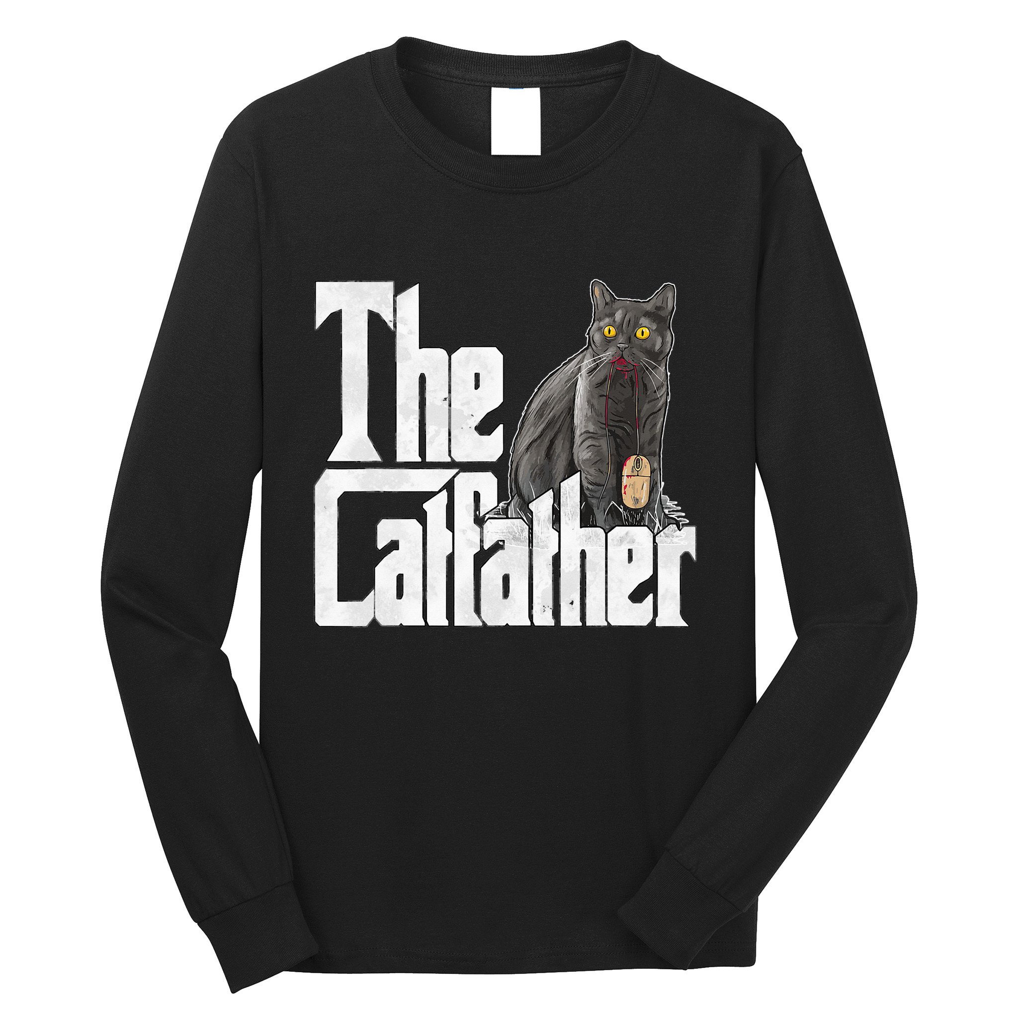 Cat Dad The Catfather Crazy Cat Father Kitty Daddy Long Sleeve Shirt