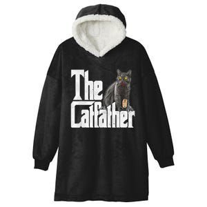 Cat Dad The Catfather Crazy Cat Father Kitty Daddy Hooded Wearable Blanket