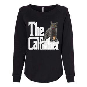 Cat Dad The Catfather Crazy Cat Father Kitty Daddy Womens California Wash Sweatshirt