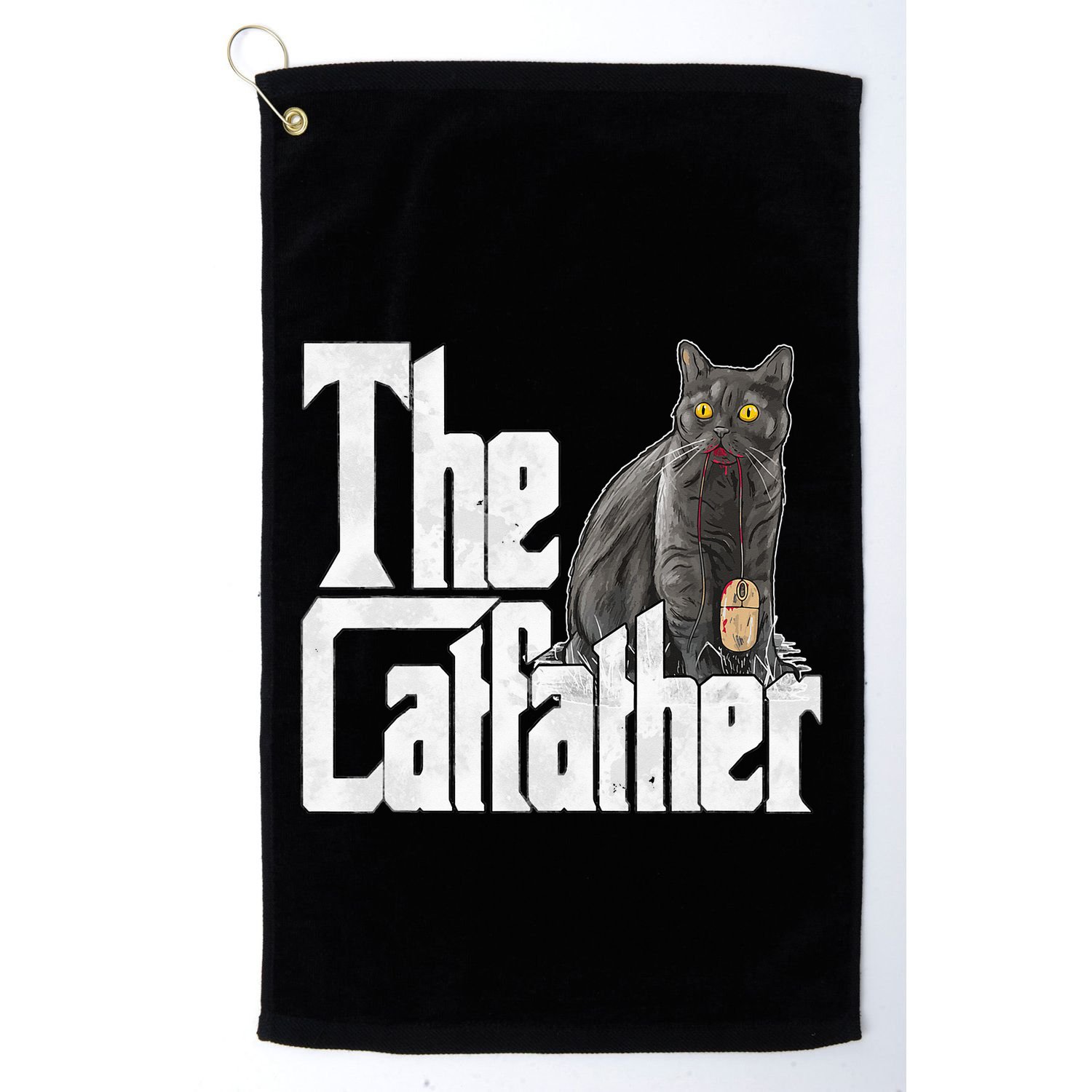 Cat Dad The Catfather Crazy Cat Father Kitty Daddy Golf Towel