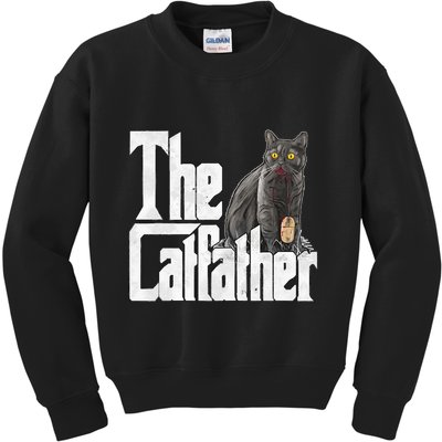 Cat Dad The Catfather Crazy Cat Father Kitty Daddy Kids Sweatshirt