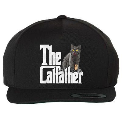 Cat Dad The Catfather Crazy Cat Father Kitty Daddy Wool Snapback Cap