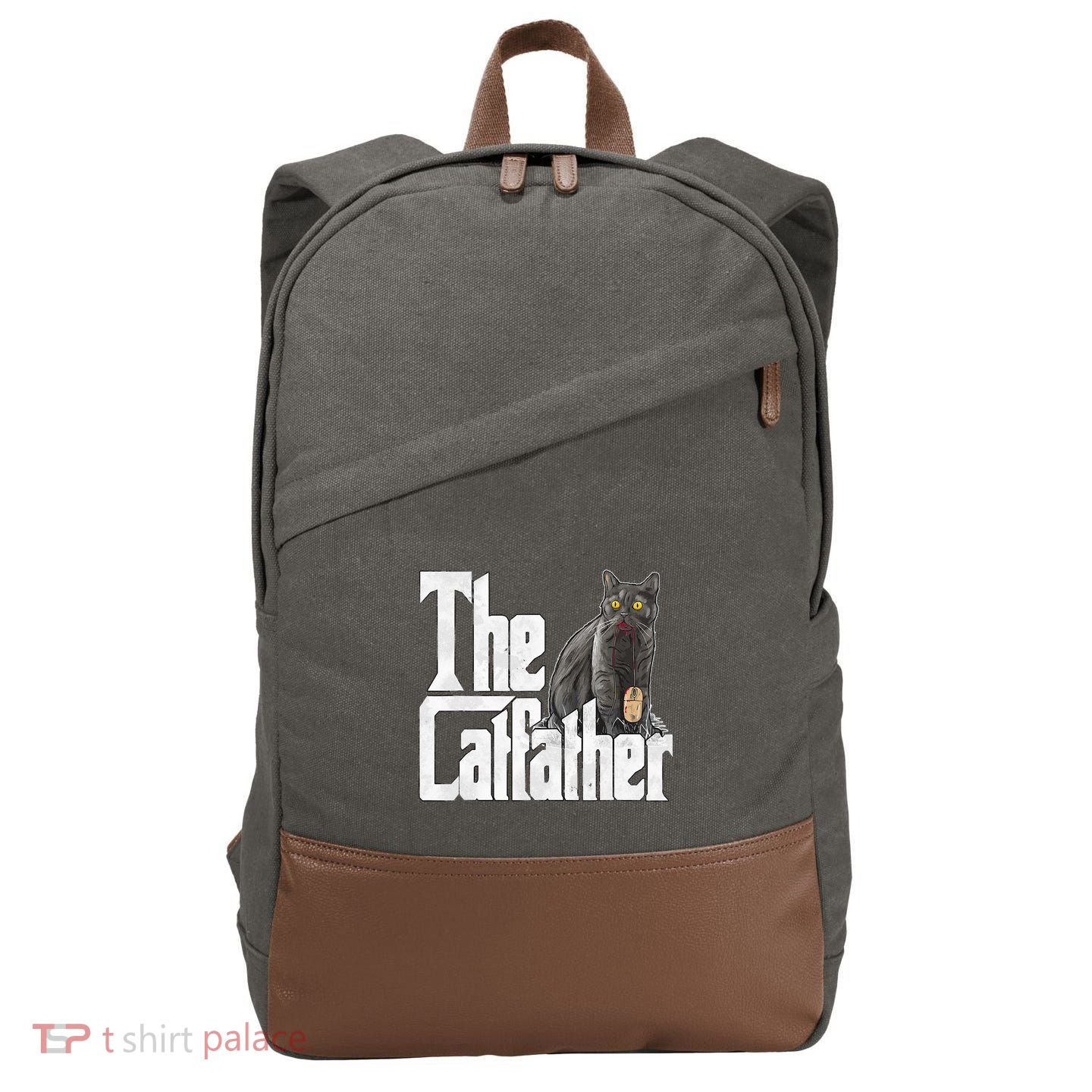 Cat Dad The Catfather Crazy Cat Father Kitty Daddy Cotton Canvas Backpack