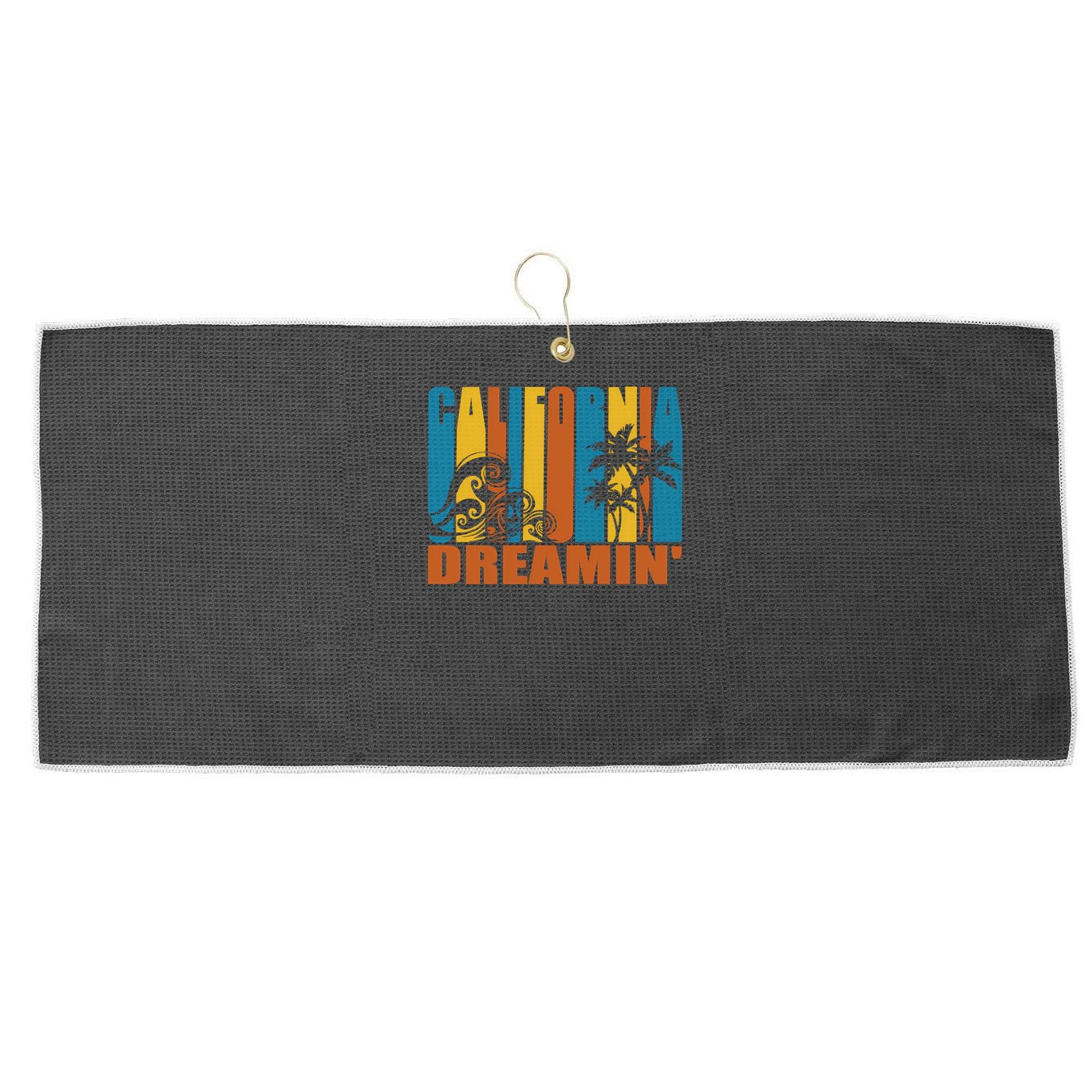 California Dreamin' T-Shirt Large Microfiber Waffle Golf Towel