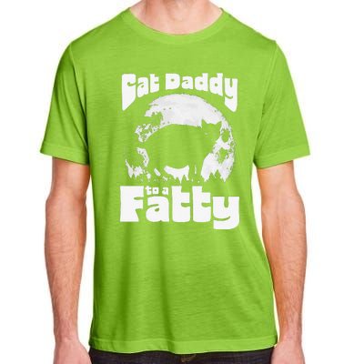 Cat Daddy To A Fatty! Funny Vintage Full Moon & Chonk Dad Adult ChromaSoft Performance T-Shirt